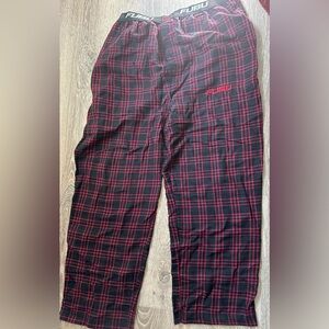 FUBU Men's XL Plaid Lounge Pants - Red and Black, Comfortable Fit